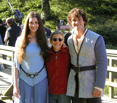 Gail Carson Levine with Anne Hathaway and Hugh Dancy